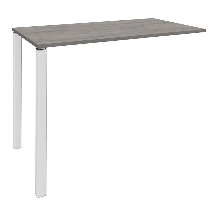 3253310158924-Table Lounge 2 Pieds - L140xH105xP80 cm - Pieds blanc - plateau imitation chêne gris-P_79432779_1-0