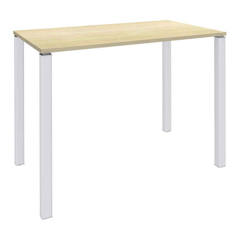 3253310166516-Table Lounge 4 pieds - L140xH105xP80 cm - Pied blanc - plateau imitation érable-P_79432845_1-0