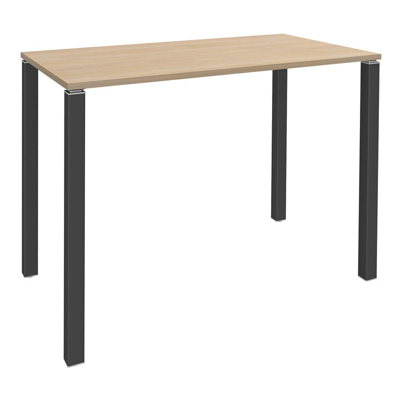 3253310166561-Table Lounge 4 pieds - L140xH105xP80 cm - Pied carbone - plateau imitation chêne clair-P_79432850_1-0