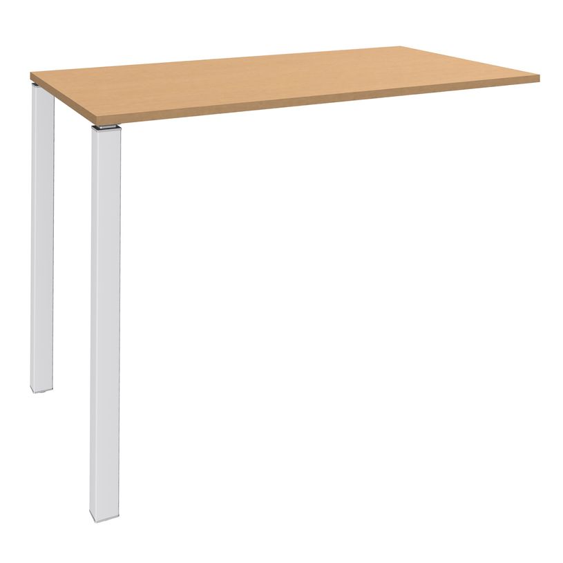 3253310166776-Table Lounge 2 Pieds - L140xH105xP80 cm - Pieds blanc - plateau imitation hêtre-P_79432871_1-0