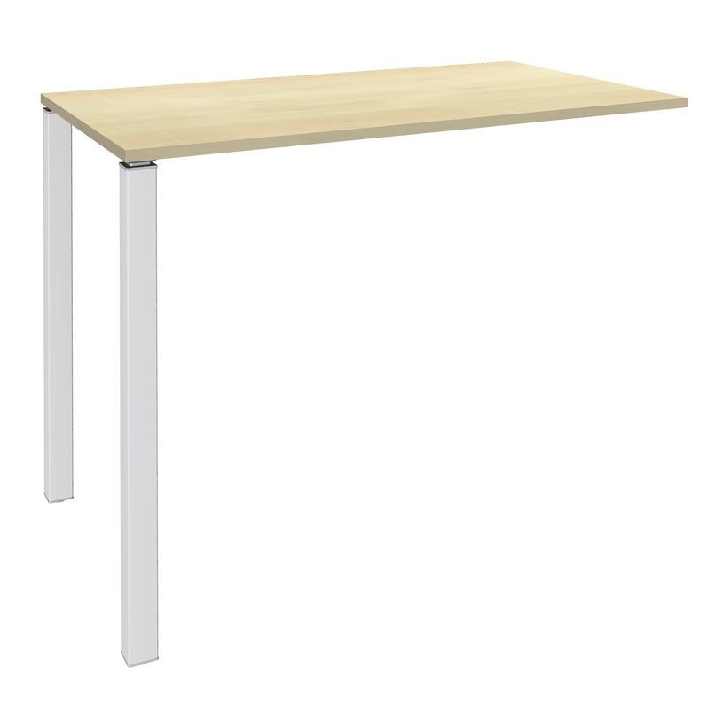 3253310166806-Table Lounge 2 Pieds - L140xH105xP80 cm - Pieds blanc - plateau imitation érable-P_79432874_1-0