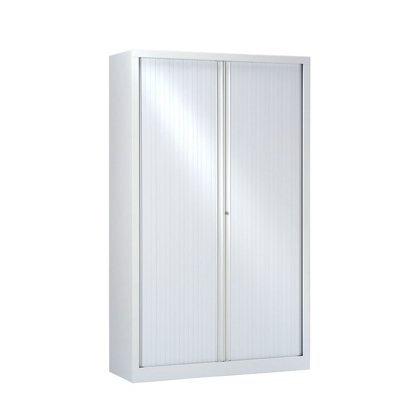 3219096910002-Armoire haute monobloc à rideaux ETIC - 198 x 120 cm - blanc-P_79433024_1-0