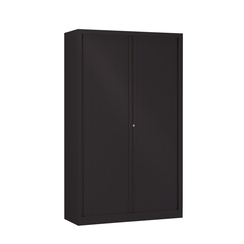 3219096910057-Armoire haute monobloc à rideaux ETIC - 198 x 120 cm - noir-P_79433026_1-0