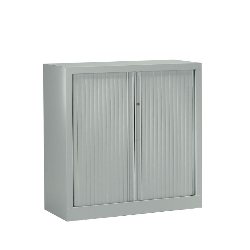 3219096914048-Armoire basse monobloc à rideaux ETIC - 100 x 120 cm - gris-P_79433034_1-0