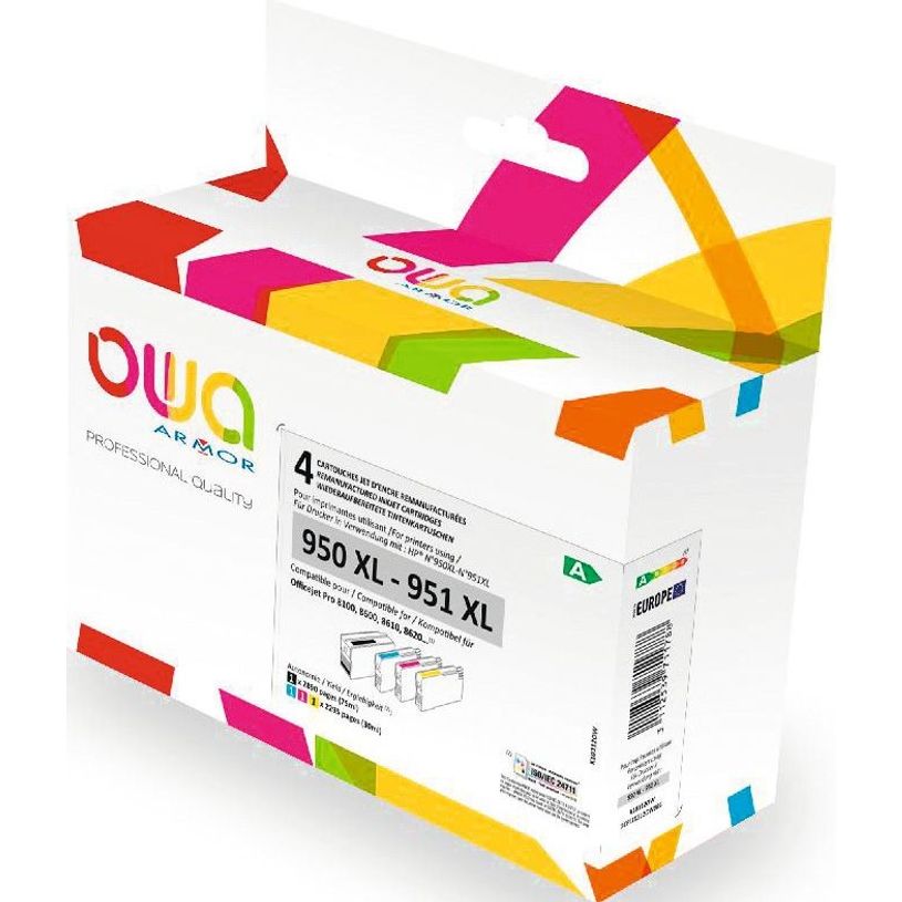 3112539711788-Cartouche compatible HP 950XL/951XL - pack de 4 - noir, cyan, magenta, jaune - Owa K10312OW-P_79433130_1-0