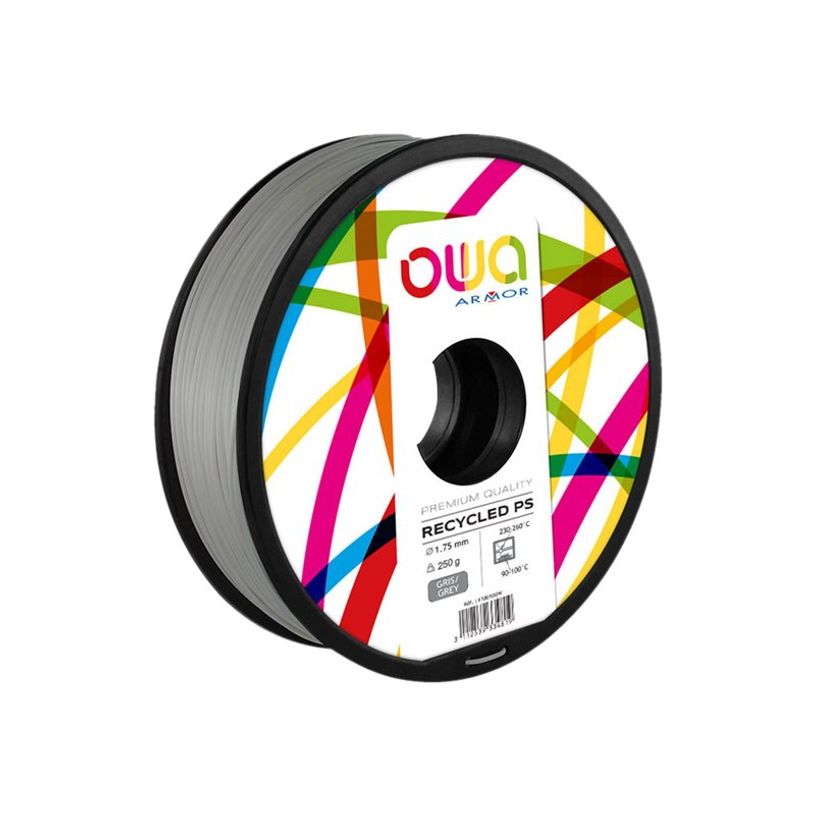 3112539713553-OWA - Filament 3D PS - gris - Ø 1,75 mm - 250g-P_79433145_1-0