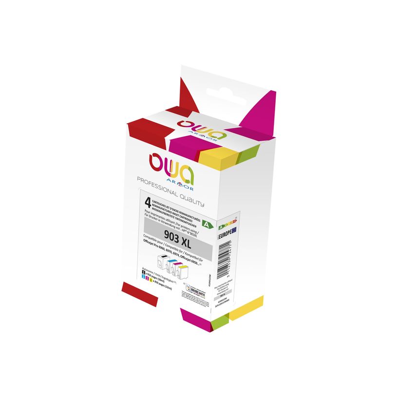 3112539724771-Cartouche compatible HP 903XL - pack de 4 - noir, cyan, magenta, jaune - Owa K10451OW -P_79433186_1-0