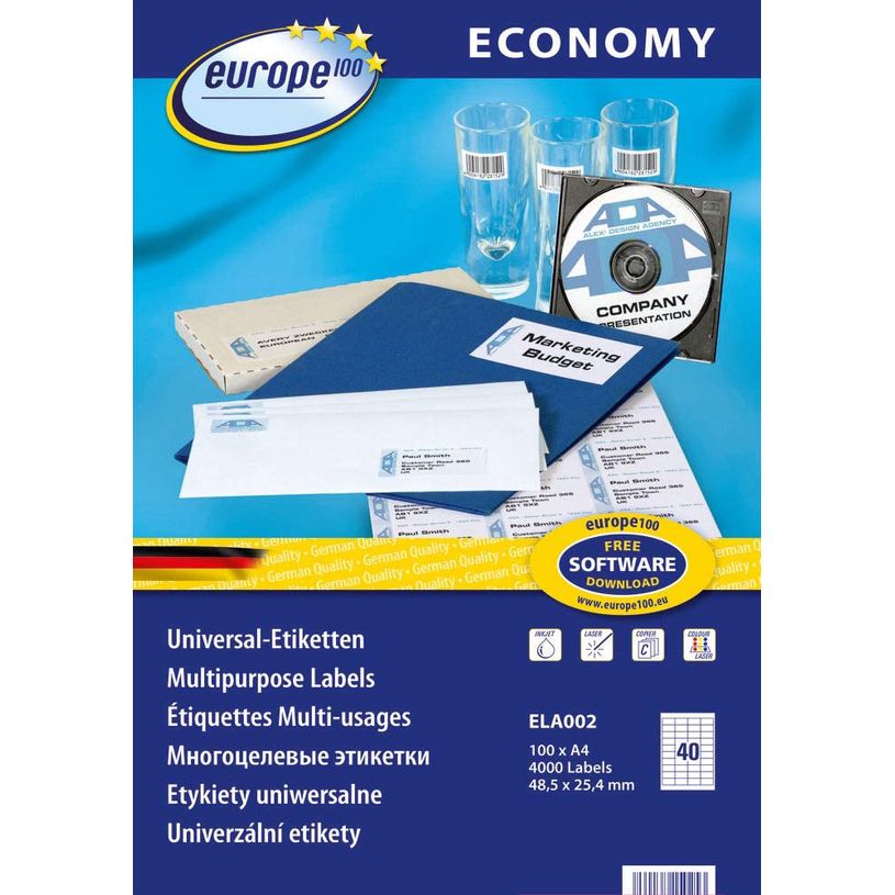 5014702133473-Europe100 - 4000 Étiquettes multi-usages blanches - 48,5 x 25,4 mm - réf ELA002.FR-P_79433517_1-0
