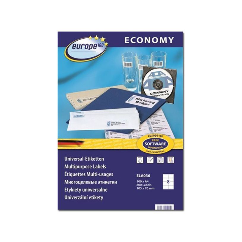 5014702133671-Europe100 - 800 Étiquettes multi-usages blanches - 105 x 70 mm - réf ELA036.FR-P_79433519_1-0