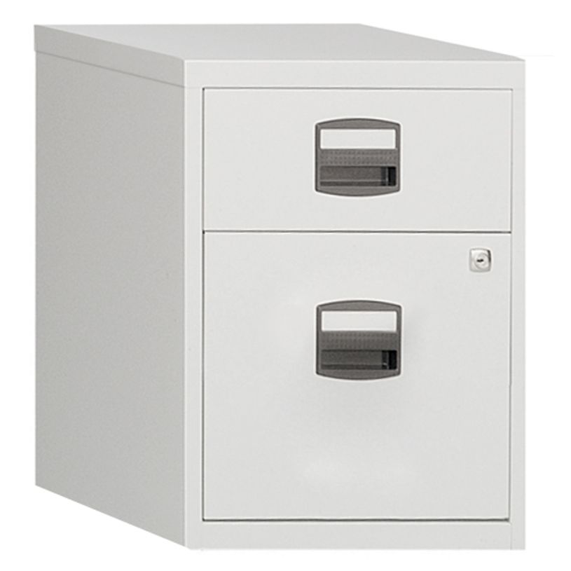 3700339851409-Caisson mobile métallique monobloc - H52 x L41 x P40 cm - 2 tiroirs - blanc-P_79433702_2-0