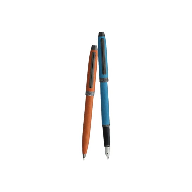 3219918262296-Enzo Varini Taormina - Parure stylo à bille et sylo plume laqué irisé orange-P_79434081_1-0