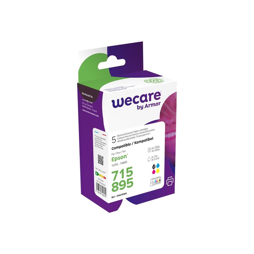 3112539746575-Cartouche compatible Epson T0715 Guépard - pack de 5 - noir x2, cyan, magenta, jaune - Wec-P_79434201_1-0