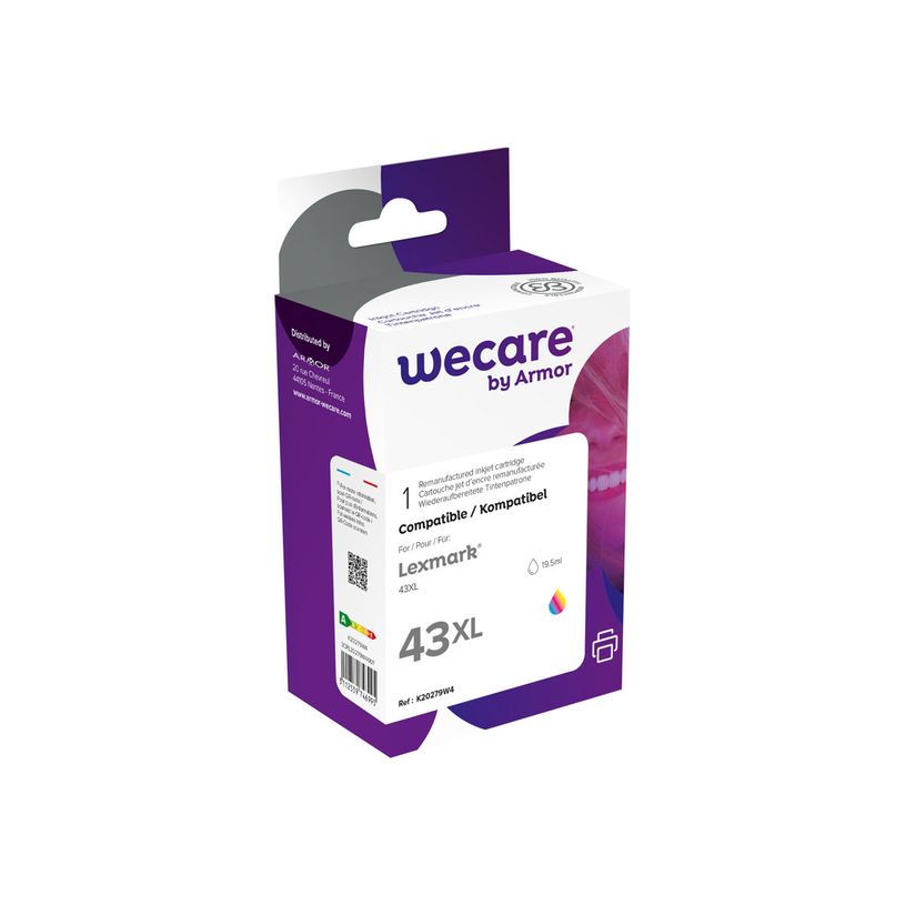 3112539746995-Cartouche compatible Lexmark 43XL - cyan, magenta, jaune - Wecare-P_79434243_1-0