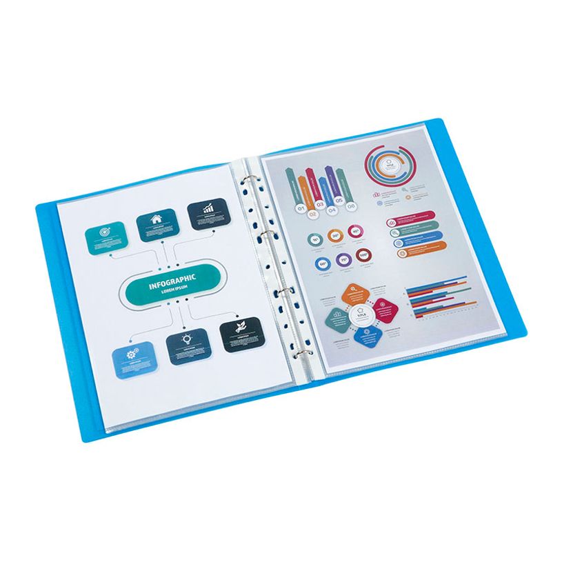 3135250956870-Viquel Propyglass - Classeur à anneaux personnalisable - Dos 25 mm - A4 - bleu--2