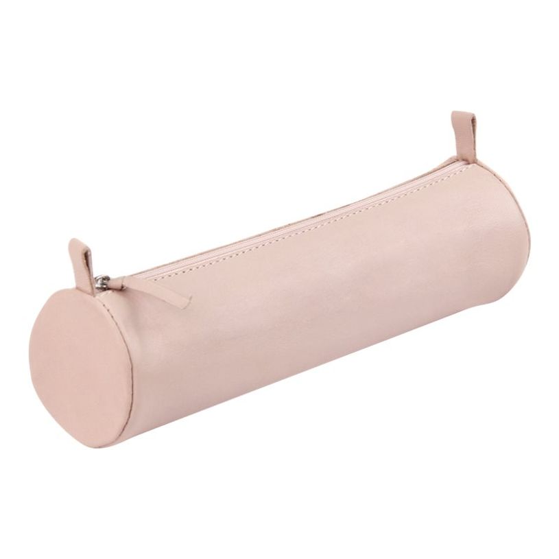 3329680084207-Clairefontaine - Trousse ronde - cuir teinté - saumon-P_79435897_1-0