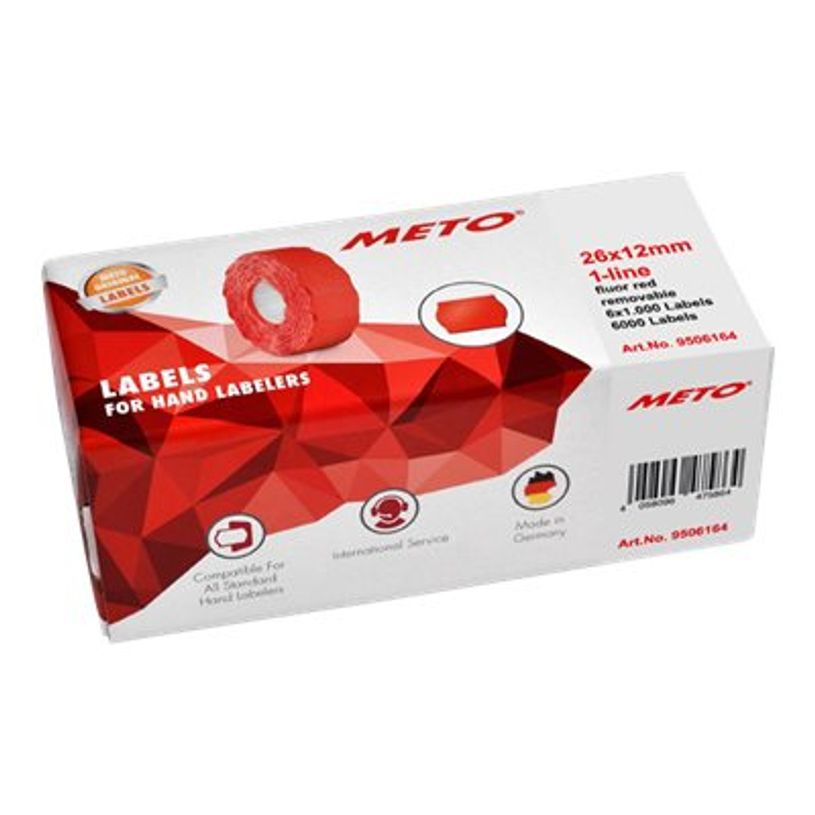4058096475888-METO Proline - Boîte de 6 rouleaux de 1000 étiquettes permanentes - 26 x 12 mm - rouge - -P_79438080_1-0