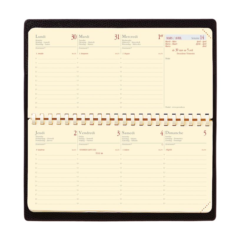 3371010191789-Agenda de poche Soho Planital avec répertoire - 1 semaine sur 2 pages - 8,8 x 17 cm - noir-P_79438156_3-1