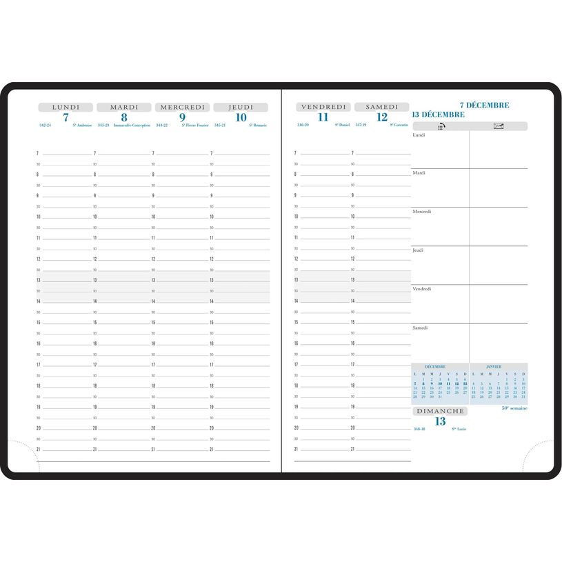 3660942065603-Agenda Amélie Horizons 20 - 1 semaine sur 2 pages - 15 x 21 cm - disponible dans différentes couleurs--3
