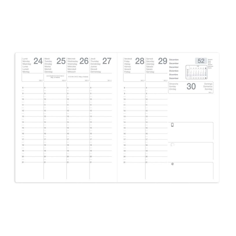 3371010002207-Agenda Mercure - 1 semaine sur 2 pages - 21 x 27 cm - noir - Quo Vadis--1