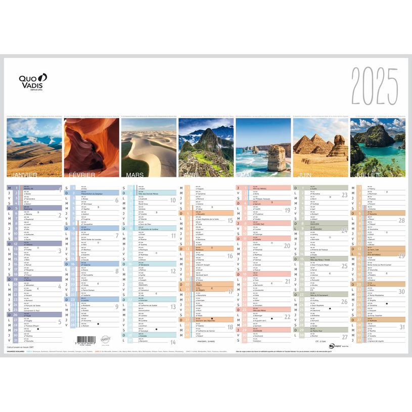 3371010349913-Quo Vadis - Calendrier Fantaisie - 13 mois - 55 X 40,5 cm - Terre-P_79438490_1-0