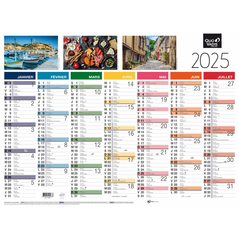3371010401673-Quo Vadis - Calendrier Fantaisie - 13 mois - 55 X 40,5 cm - Tradition-P_79438492_1-0