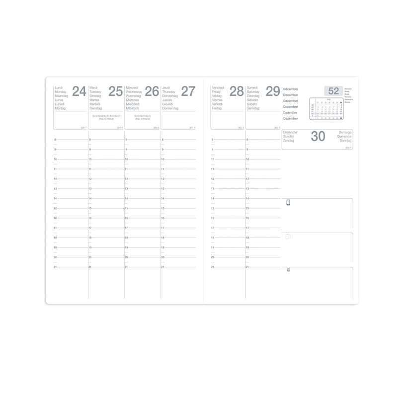 3371010002498-Agenda Pluton - 1 semaine sur 2 pages - 9 x 12,5 cm - noir - Quo Vadis--1