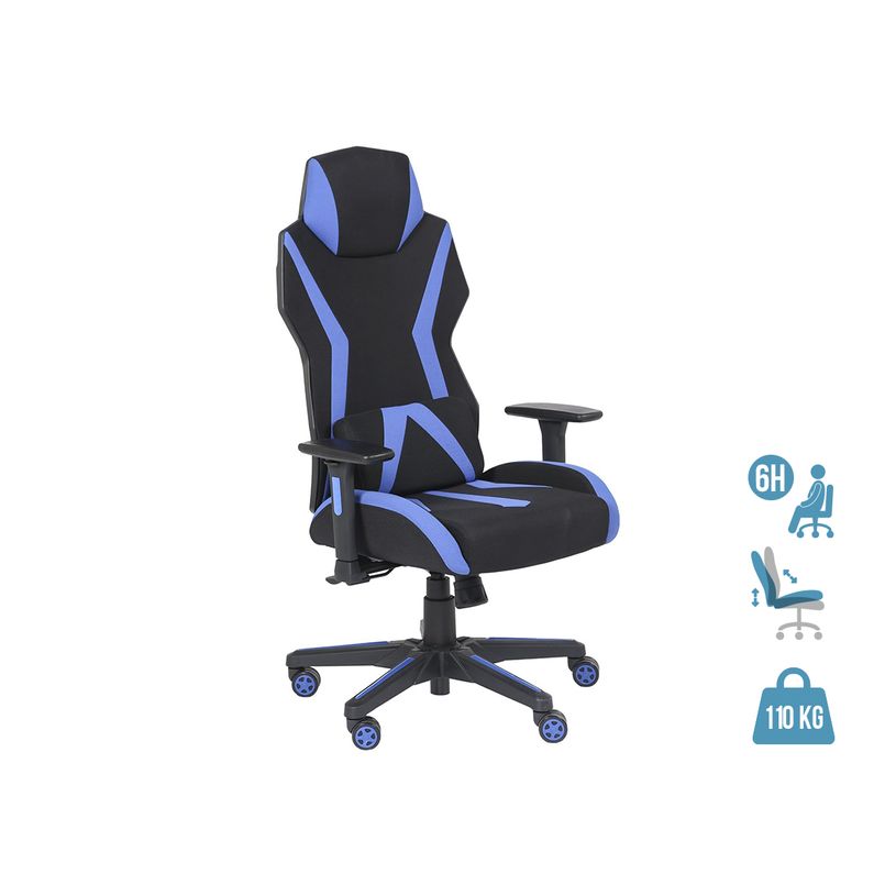 3701338800733-Fauteuil gamer POPER-T - accoudoirs réglables - noir et bleu-P_79438612_1-0
