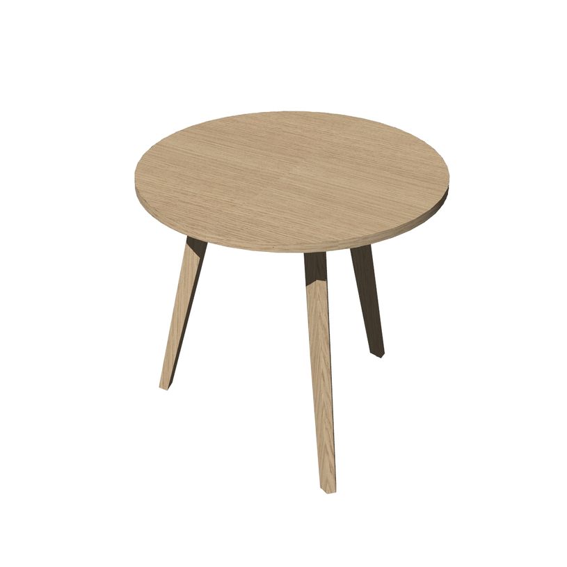 7331910018841-Table haute ronde - 80 cm - 3 Pieds bois - plateau imitation chêne-P_79439394_1-0