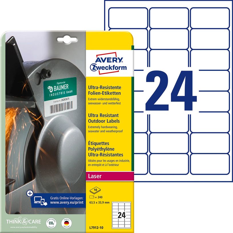 4004182068076-Avery - 240 Étiquettes ultra résistantes blanches - 63,5 x 33,9 mm - Impression laser - r-P_79439717_3-0