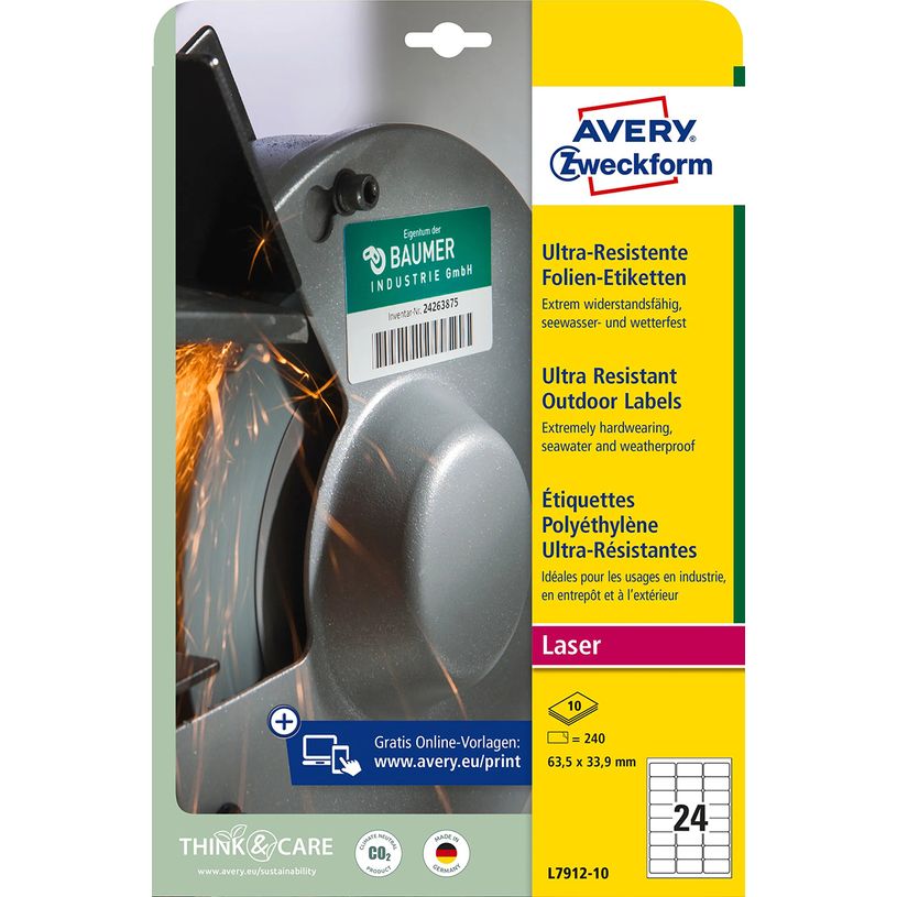 4004182068076-Avery - 240 Étiquettes ultra résistantes blanches - 63,5 x 33,9 mm - Impression laser - r-P_79439717_5-2