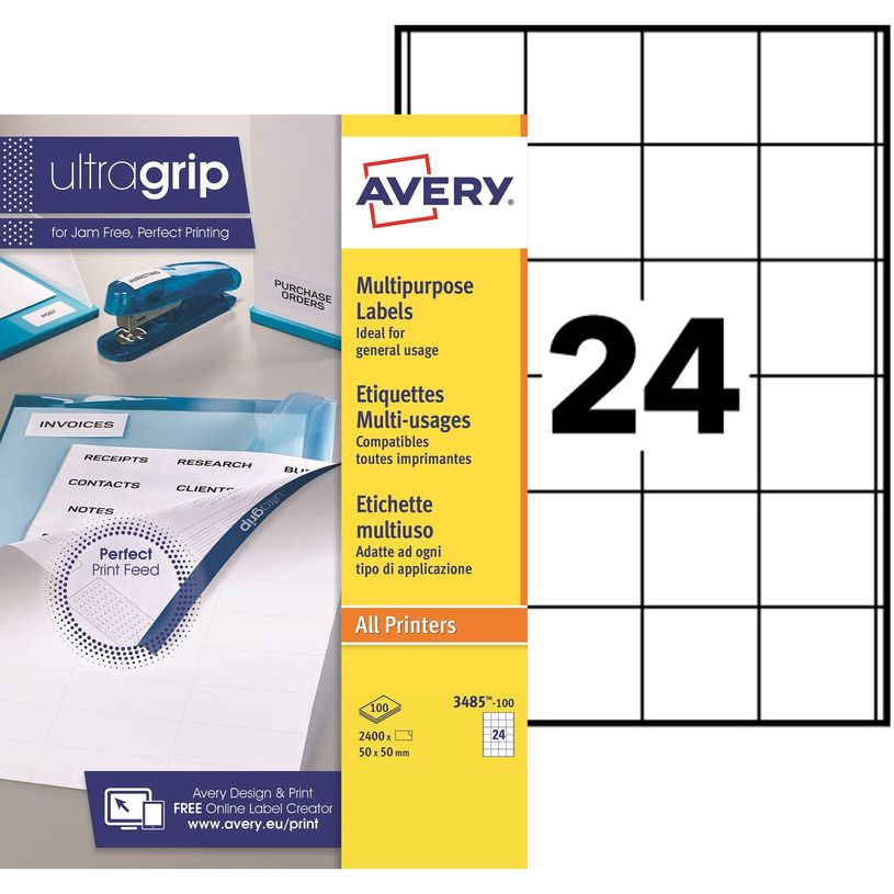 5014702025440-Avery - 2400 Étiquettes multi-usages blanches - 50 x 50 mm - réf 3485-100-P_79439736_2-0