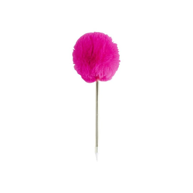 3108726758346-Oberthur - Stylo à bille avec gros pompon rose-P_79439889_1-0