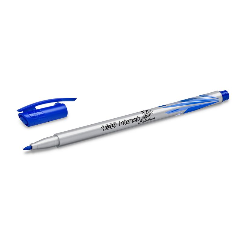 3086123537675-BIC Intensity - Pack de 12 feutres fins - pointe moyenne - bleu-P_79440299_3-1