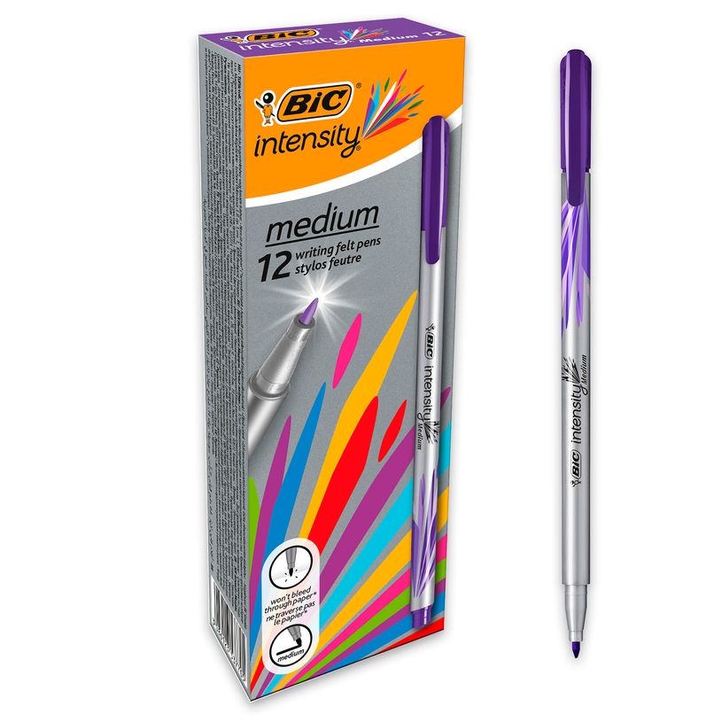 3086123537705-BIC Intensity - Pack de 12 feutres fins - pointe moyenne - violet-P_79440302_2-0