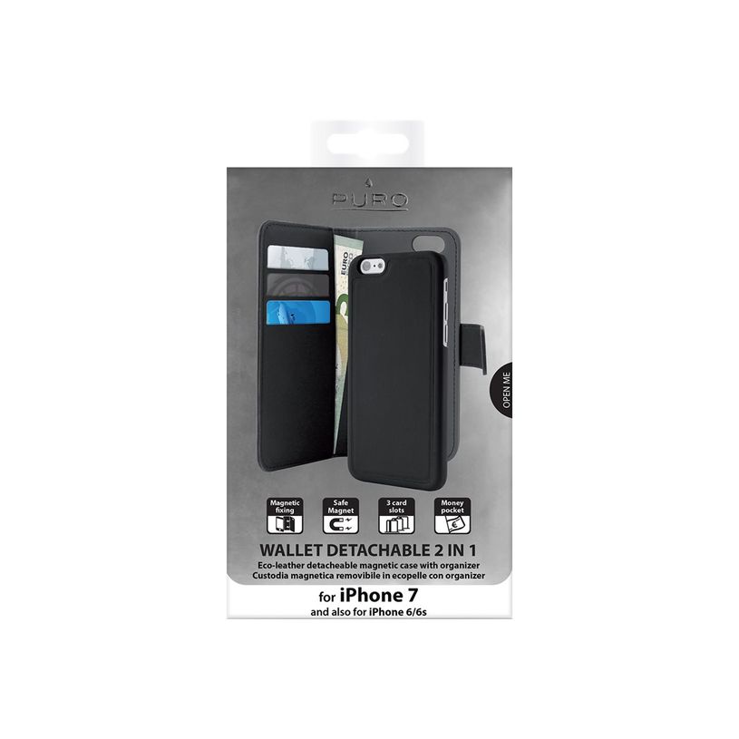 8033830173264-Puro - Etui Folio + coque magnétique pour iPhone SE (2020)/8/7/6S/6 - noir-P_79440376_3-2