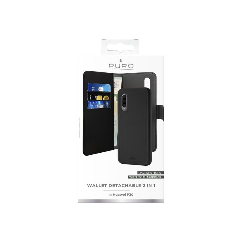 8033830273360-Puro - Etui Folio + coque magnétique pour Huawei P30 - noir-P_79440390_3-2