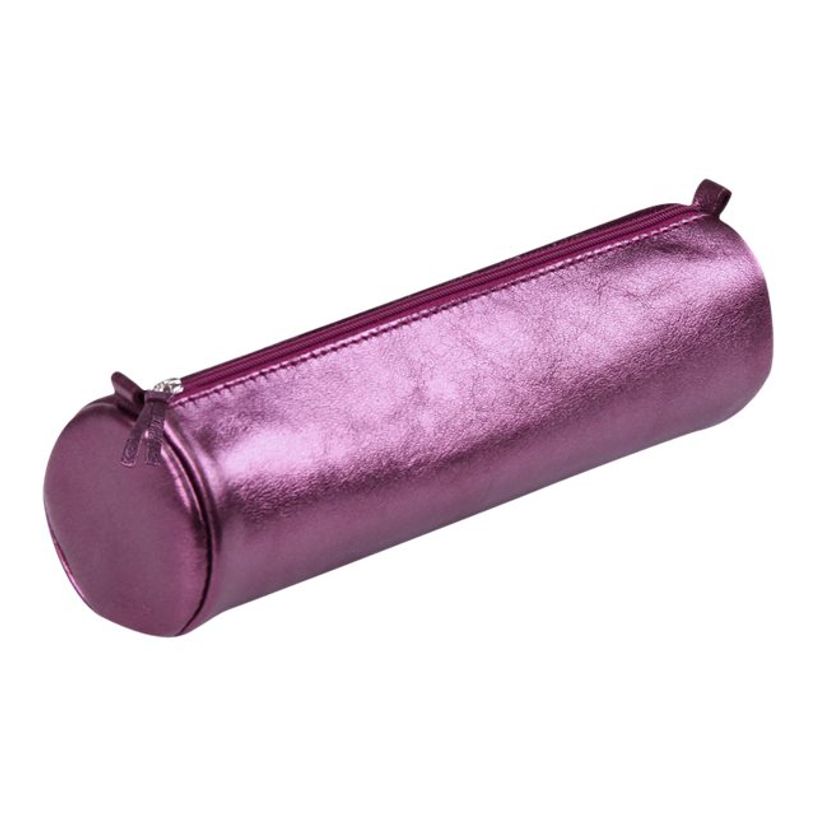 3329680086898-Clairefontaine - Trousse ronde - cuir - cerise-P_79440740_1-0