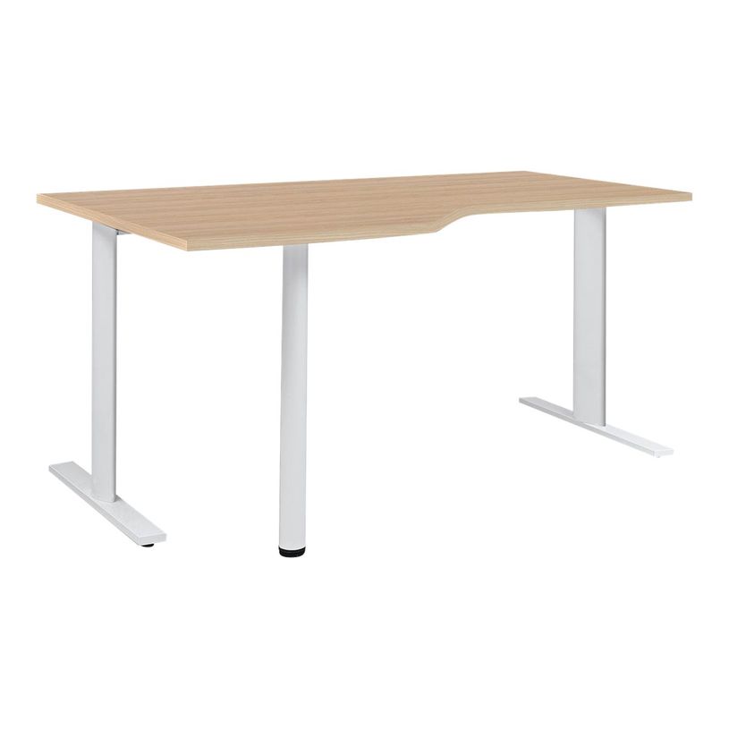 3483600857835-Bureau compact 90° à gauche YES ! - 160 cm - Pieds métal fixes - Chêne-P_79440915_1-0