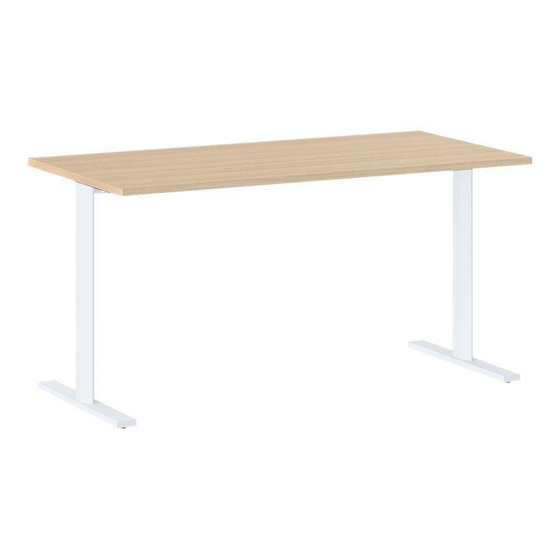 3483600857866-Bureau YES ! - 80 cm - Pieds ajustables blancs - Chêne-P_79440918_1-0