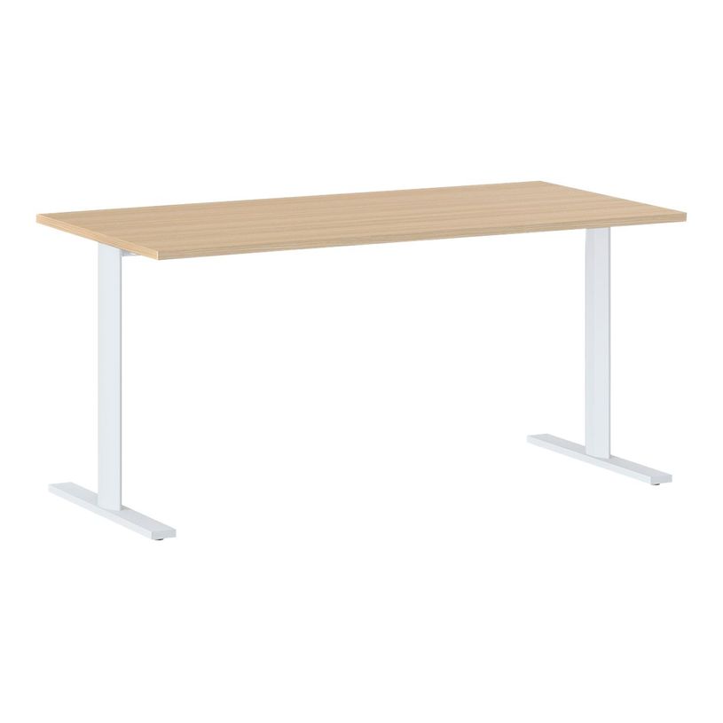 3483600857880-Bureau YES ! - 140 cm - Pieds ajustables blancs - Chêne-P_79440920_1-0
