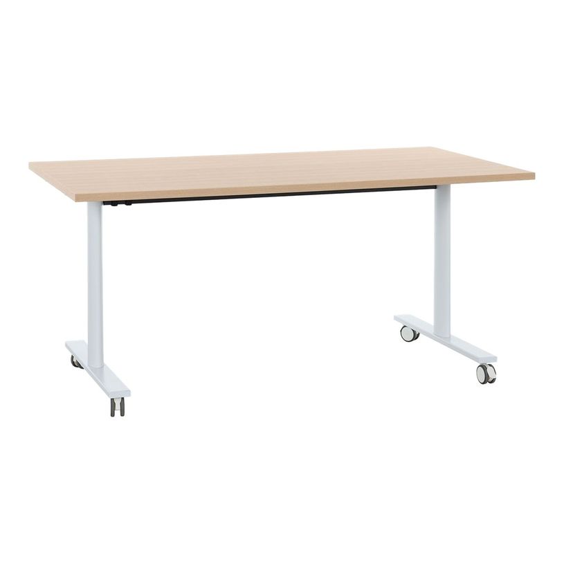 3483600858702-Table de réunion mobile YES ! - 140 cm - Pieds gris - Chêne-P_79440948_1-0
