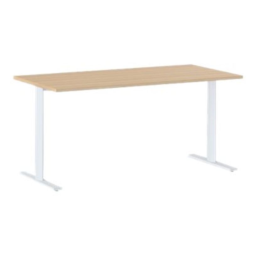 3483600874719-Bureau YES ! - 180 cm - Pieds ajustables blancs - Chêne-P_79440957_1-0