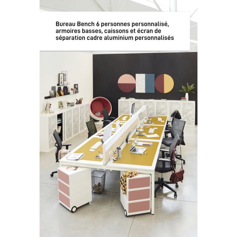 3660141253870-Bureau Bench 6 personnes EASYDESK - soit 6 plateaux L140xP60xH75 cm (L420 x P126) - Blanc-P_79441003_2-1