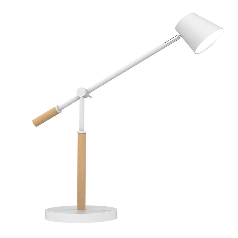 3595560028139-Unilux - Lampe de bureau Vicky - LED - port de charge USB - blanc/bois-P_79441156_2-0