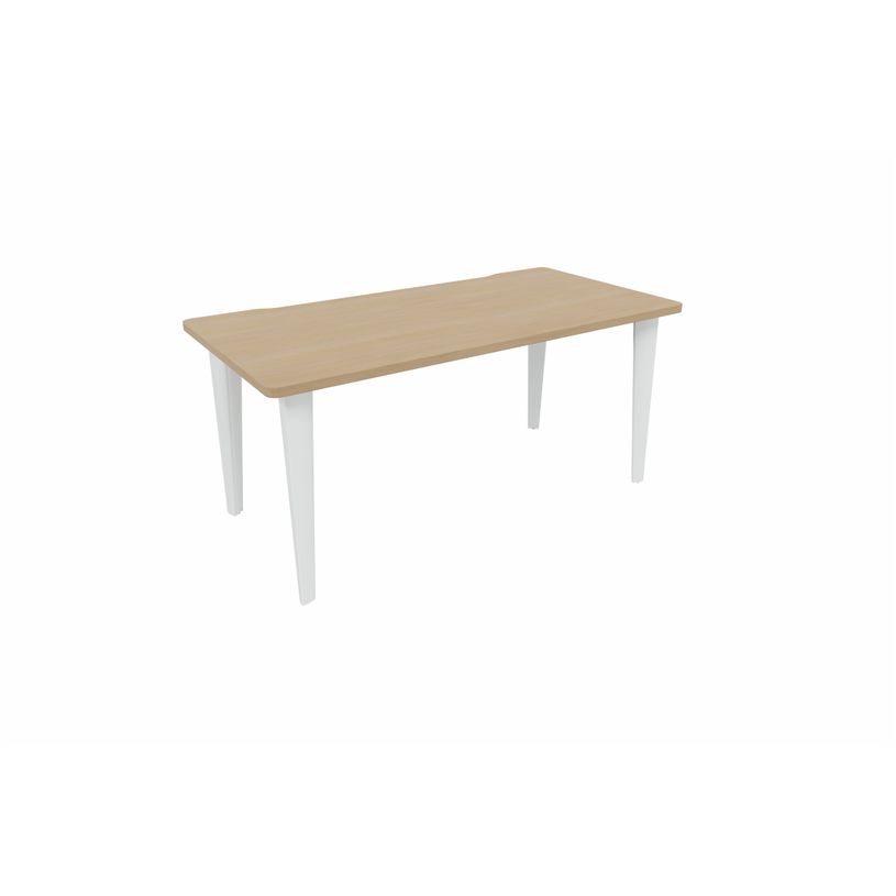 2012349454268-Bureau EVIDENCE - 180 cm - Pieds blancs - Plateau imitation chêne clair-P_79441294_1-0