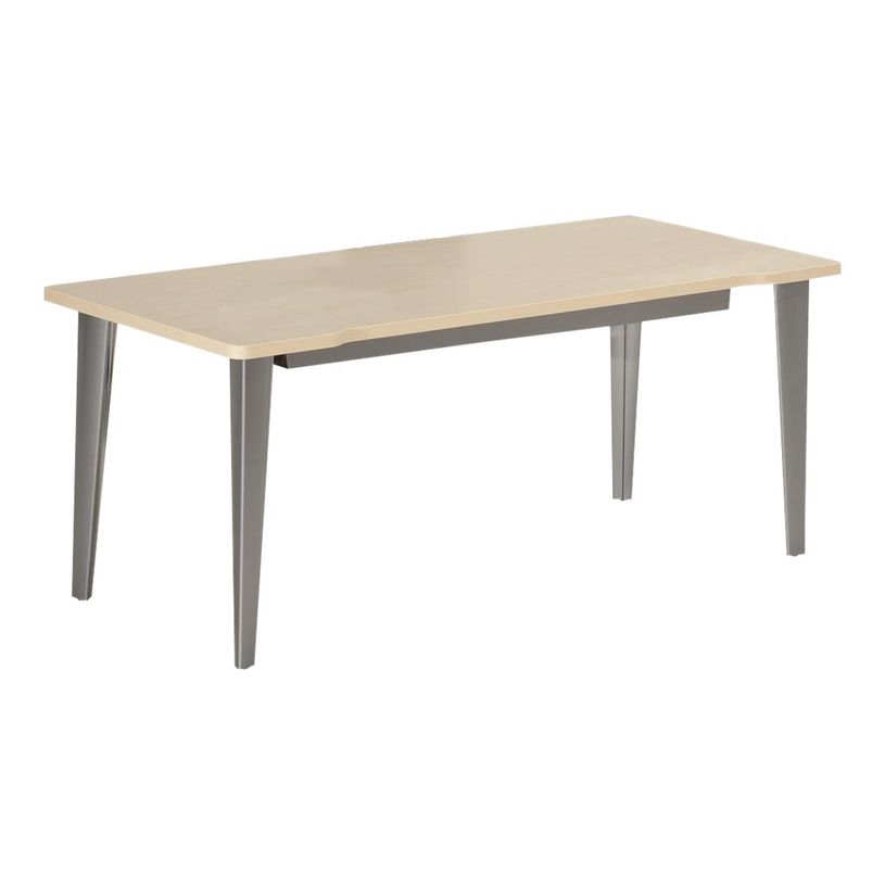 2012349454602-Bureau EVIDENCE - 160 cm - Pieds blancs - Plateau imitation érable-P_79441311_2-1