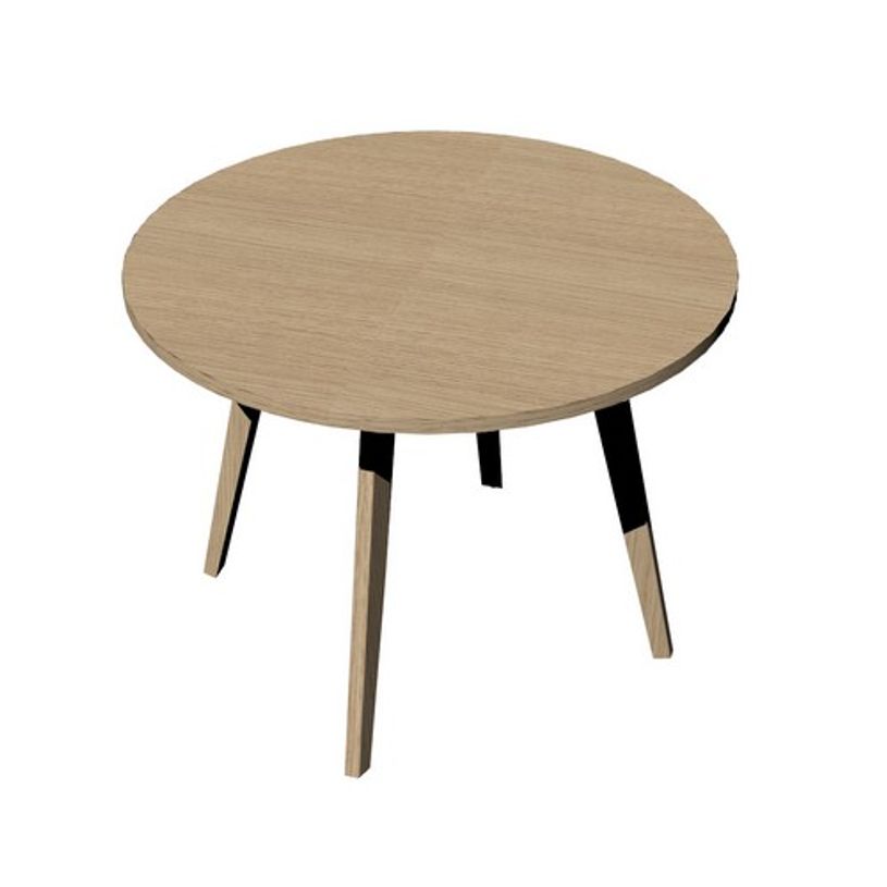 2012349512395-Table ronde - H105 cm - 100 cm - 4 Pieds bois - plateau imitation chêne-P_79441760_1-0