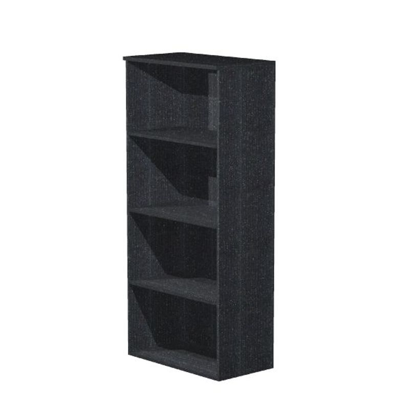 2012349513804-Bibliothèque haute Trend - L80xP35xH180 cm - 3 étagères - imitation frêne noir-P_79441830_1-0