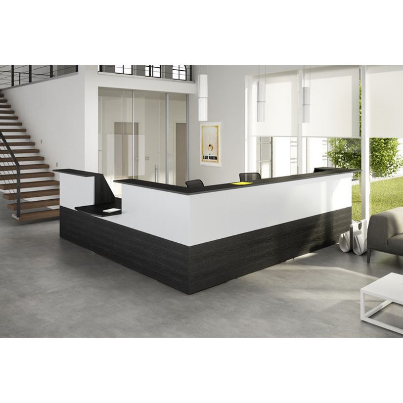 2012349514368-Banque d'accueil en angle 90° MUSA - L76 x H117 x P76 - Frêne noir/blanc-P_79441858_4-1