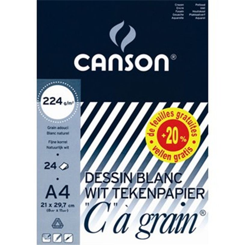 3148950271457-Canson C à grain - Bloc dessin - 24 feuilles - A4 - 224 gr-P_79442133_1-0